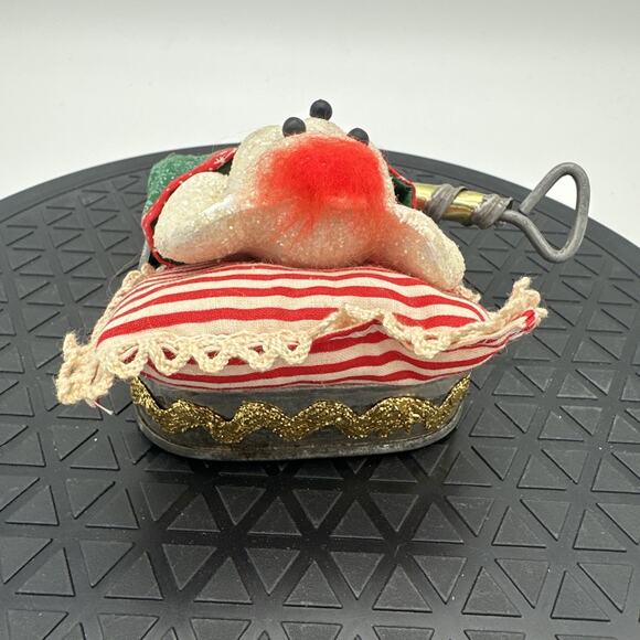 Super Rare Vintage Hergestellt Christmas Ornament Mouse In Sardine Can - Picture 3 of 7